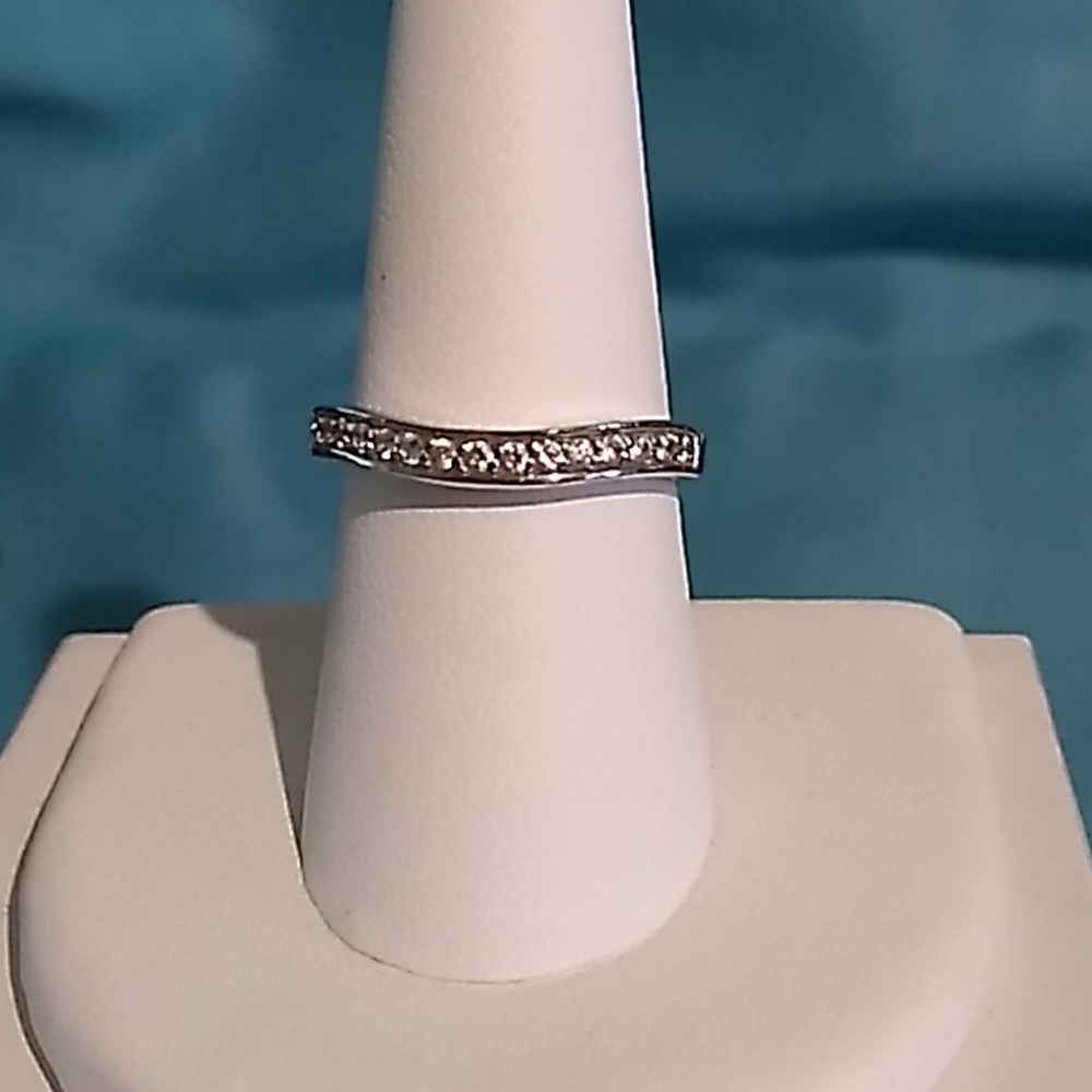 Sterling Silver "Diamond" Wave Ring - image 1